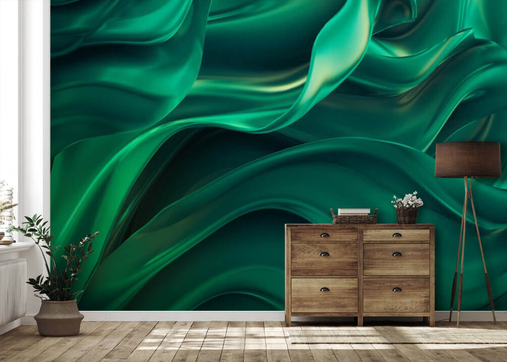 u11328pih1m - Green fabric with folds - tegory