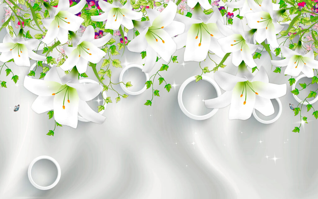 White flowers and rings White flowers and rings