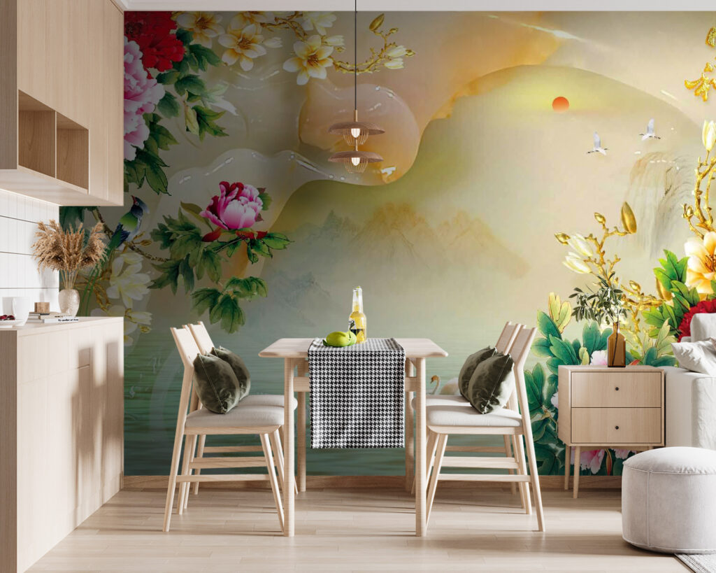 u11643pik119 1024x819 - Painting of flowers and swans - tegory
