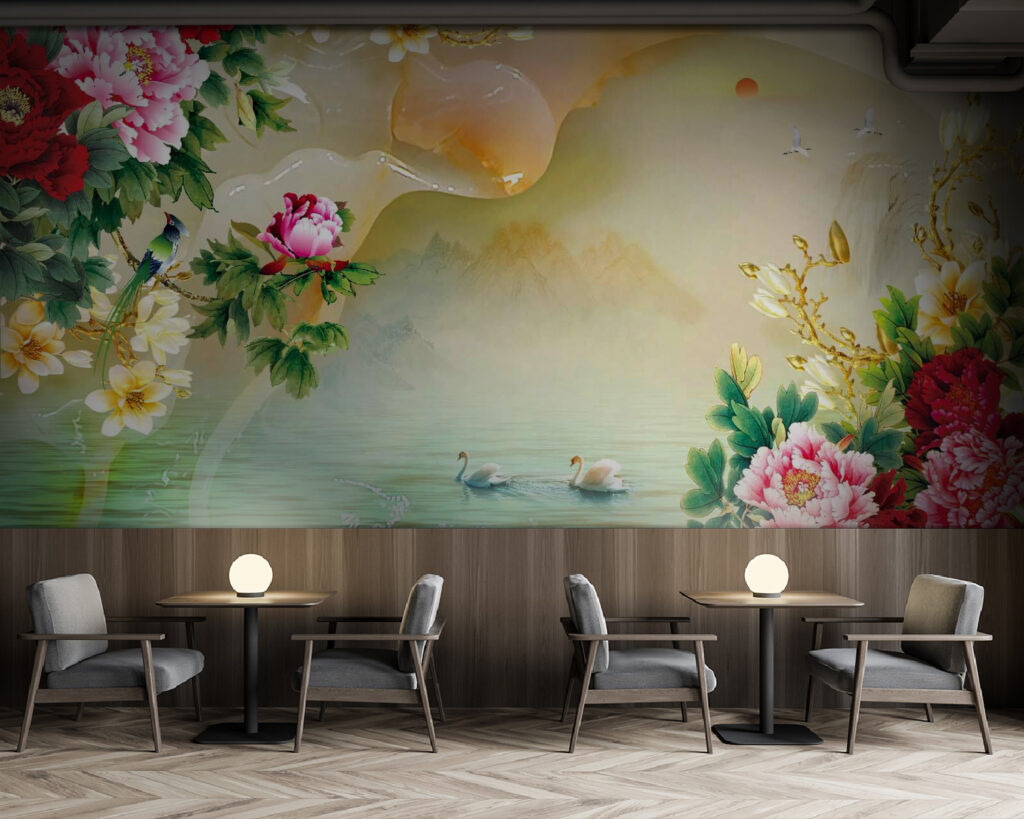 u11643piz137 1024x819 - Painting of flowers and swans - tegory