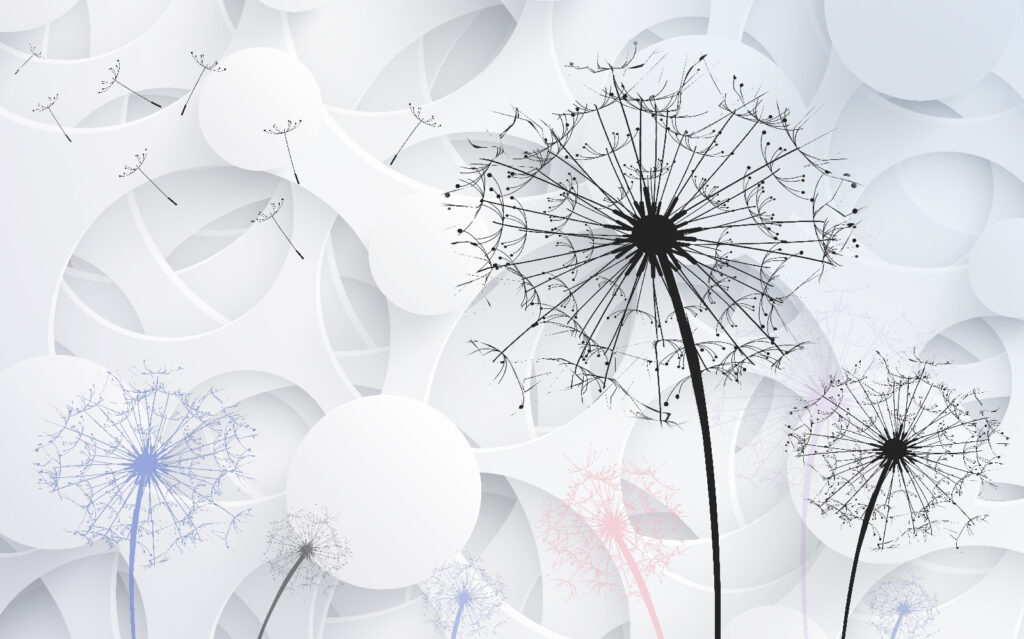 Dandelion seeds blowing in the wind Dandelion seeds blowing in the wind