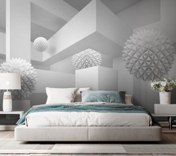 White room with white balls White room with white balls