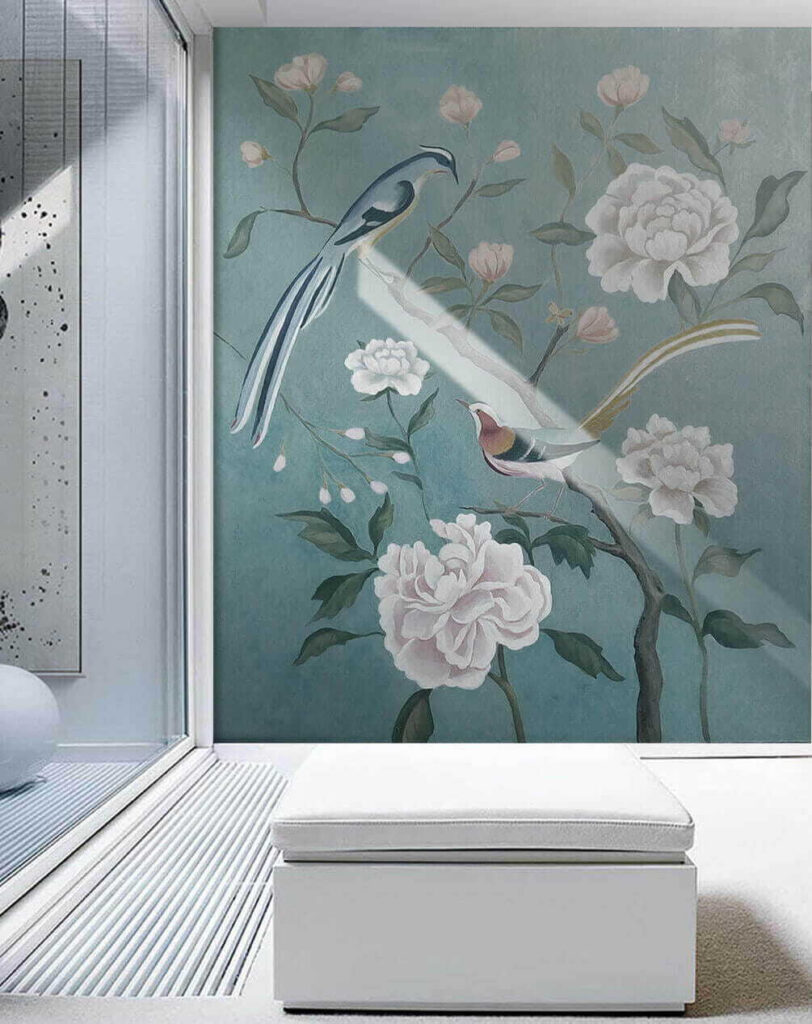 u14296pih1 812x1024 - Painting of birds on a branch with flowers - tegory