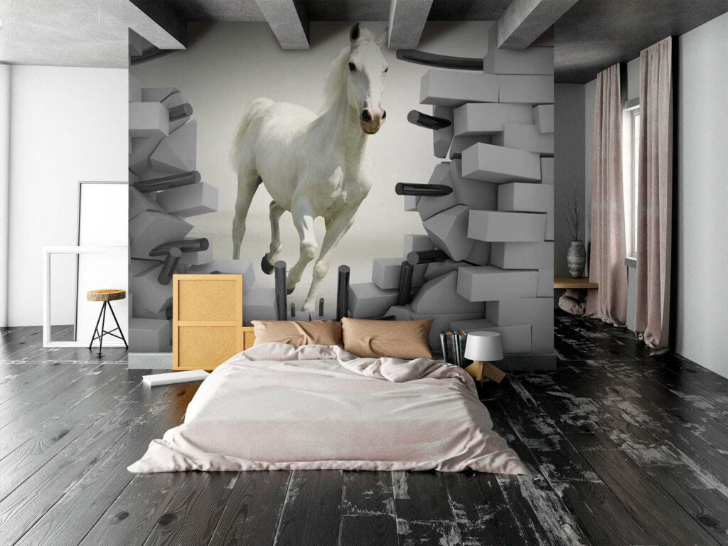 Horse running through a wall Horse running through a wall