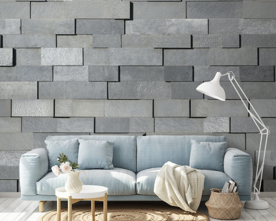 Wall murals Wall of grey bricks