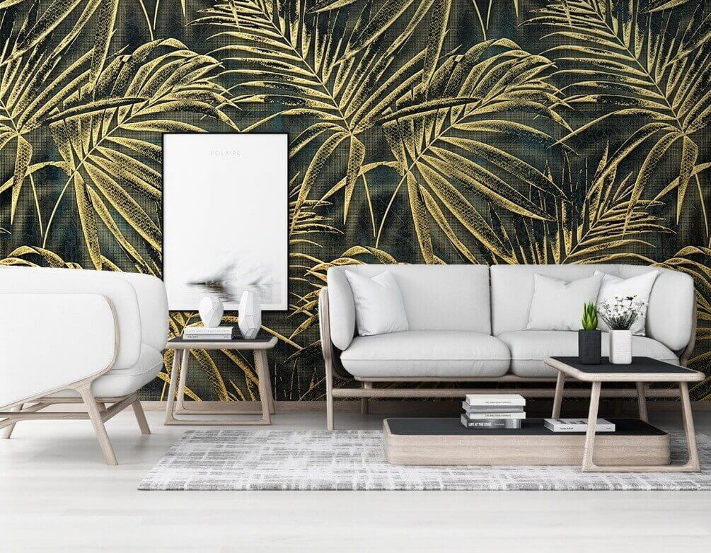 Lush tropical leaves in elegant pattern u14936pig2 - Lush tropical leaves in elegant pattern - tegory