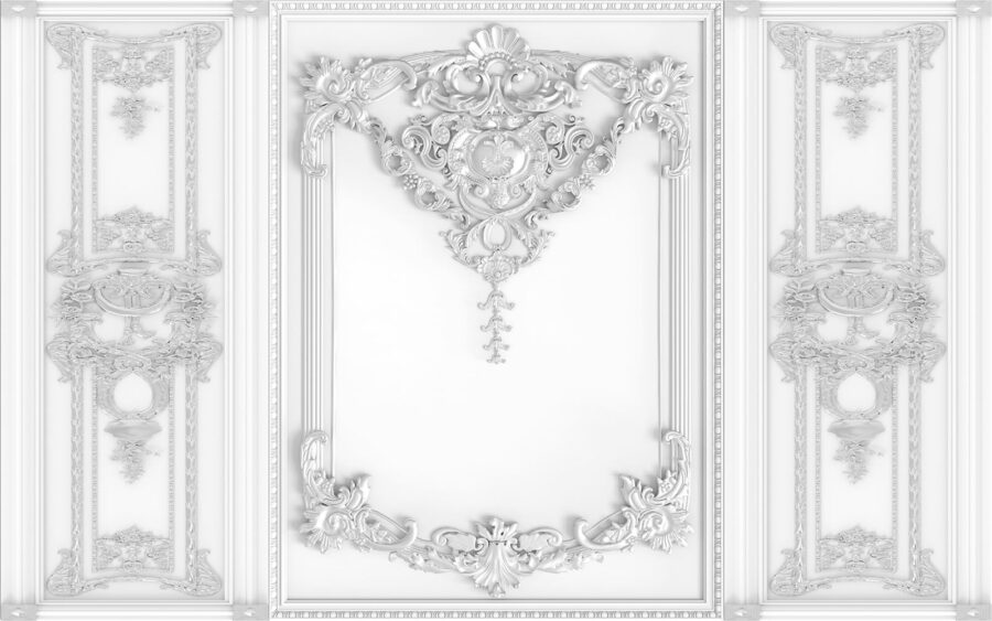 White wall with ornate designs u15356p 900x563 - White wall with ornate designs - tegory