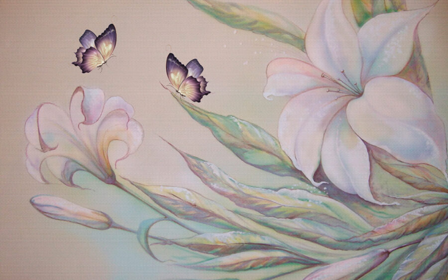 Wall murals Painting of flowers and butterflies - Image 2