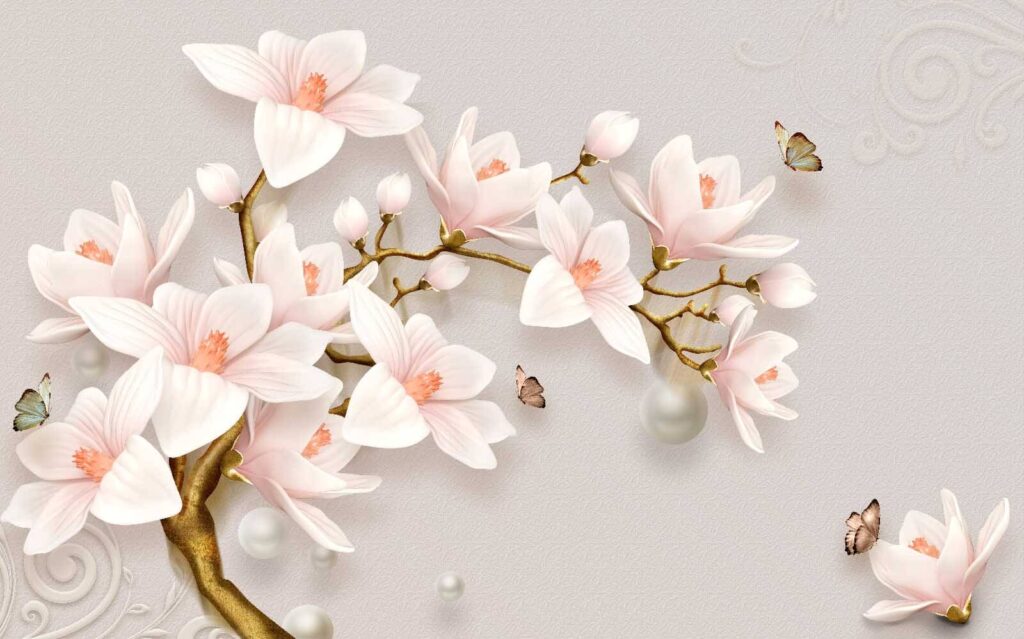 Delicate blossoms on gentle branches Delicate blossoms on gentle branches