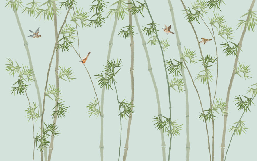 Wallpaper with bamboo branches and birds u16931p 900x563 - Wallpaper with bamboo branches and birds - tegory