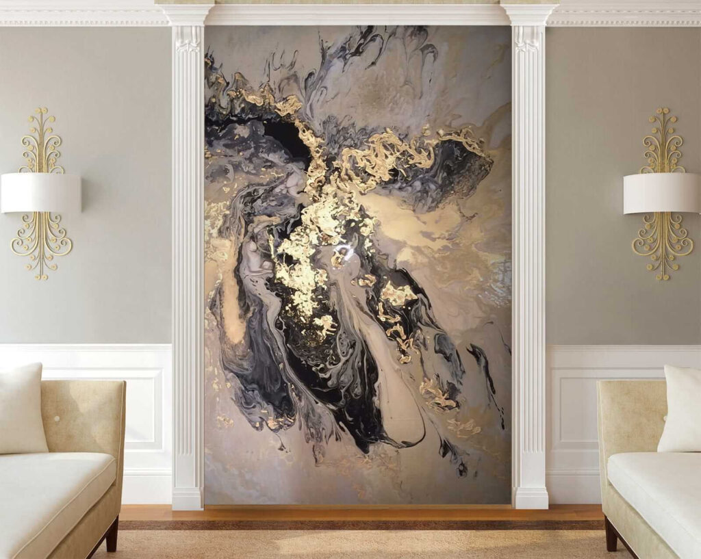 Ethereal swirls in metallic hues