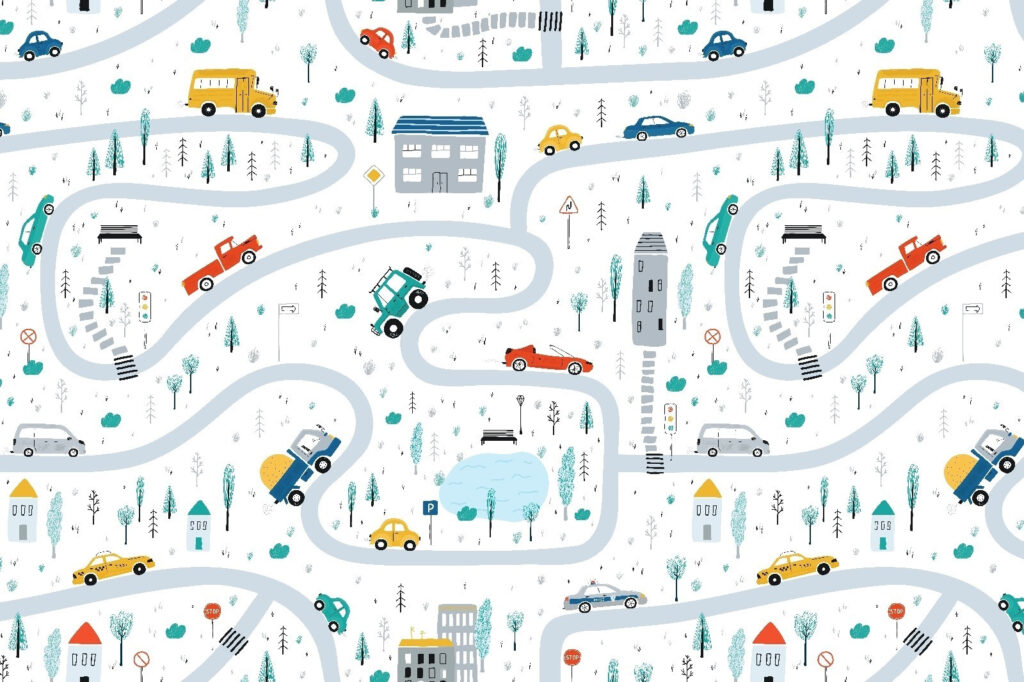 Map of cars and buildings Map of cars and buildings