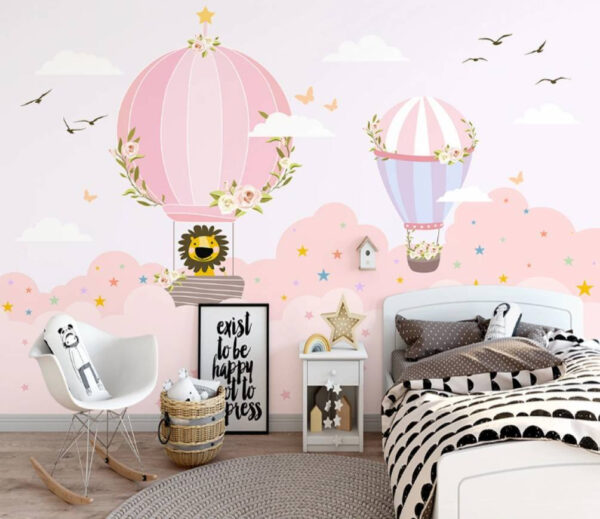 Cartoon of hot air balloons in the sky Cartoon of hot air balloons in the sky