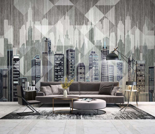 Wall murals Wall murals City skyline with many buildings (SKU: u23473)