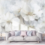 Wall murals Delicate white blooms in soft hues