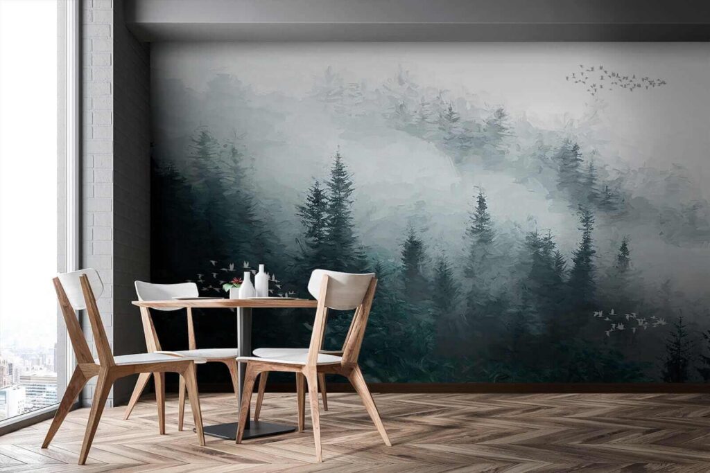 Foggy forest with birds flying u23921pik2 1024x683 - Foggy forest with birds flying - tegory