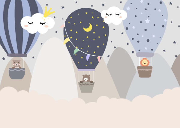 Cartoon hot air balloons in the sky Cartoon hot air balloons in the sky