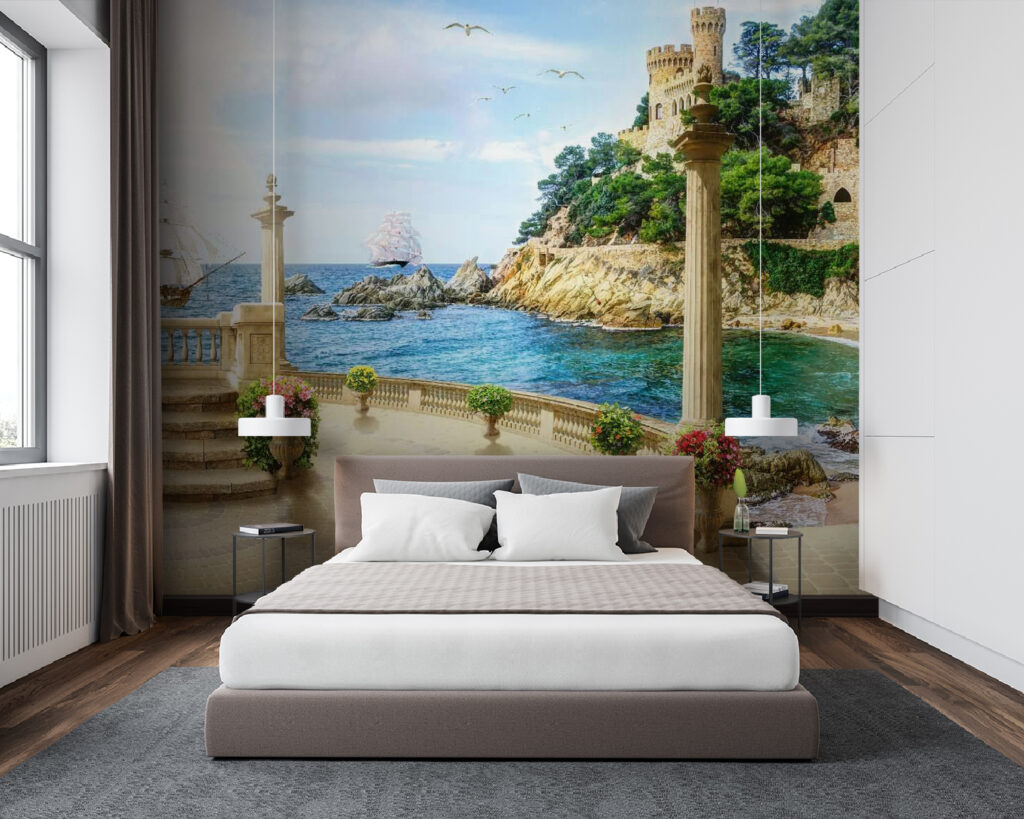 Balcony with columns and flowers on the side of the ocean u26407pib94m 1024x819 - Balcony with columns and flowers on the side of the ocean - tegory