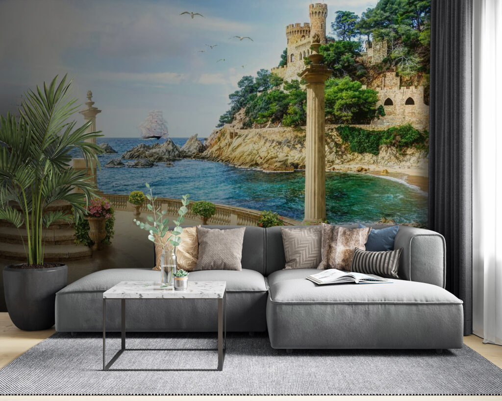 Balcony with columns and flowers on the side of the ocean u26407pig53 1024x819 - Balcony with columns and flowers on the side of the ocean - tegory