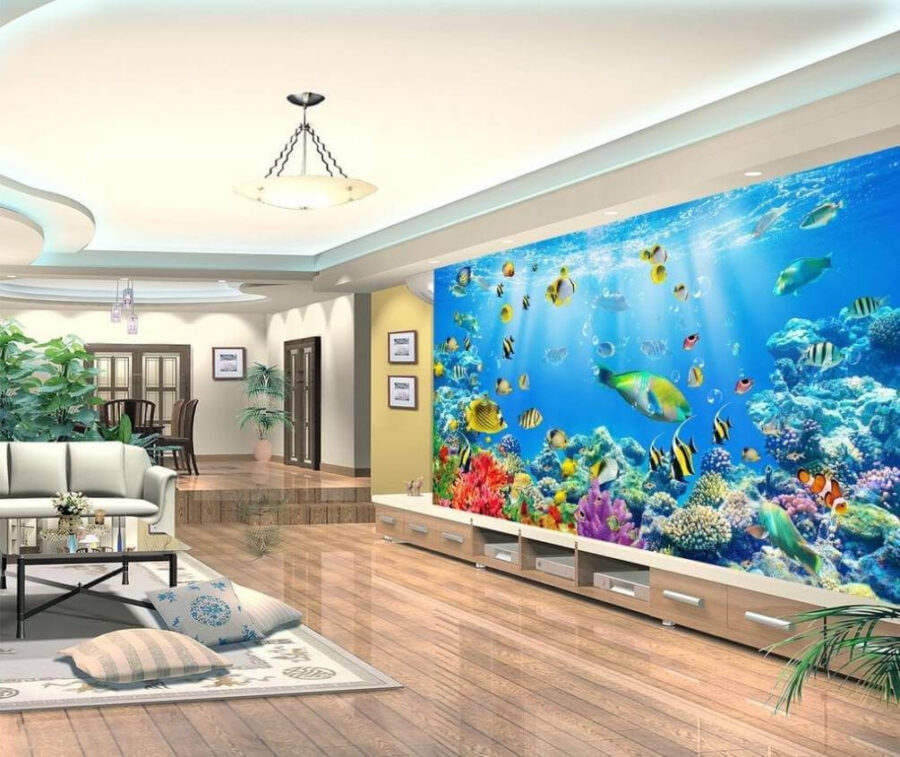 Wall murals Group of fish swimming in the water