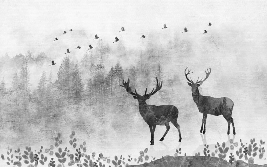 Couple of deers in a forest