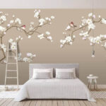 Wall murals Couple of birds on a tree branch