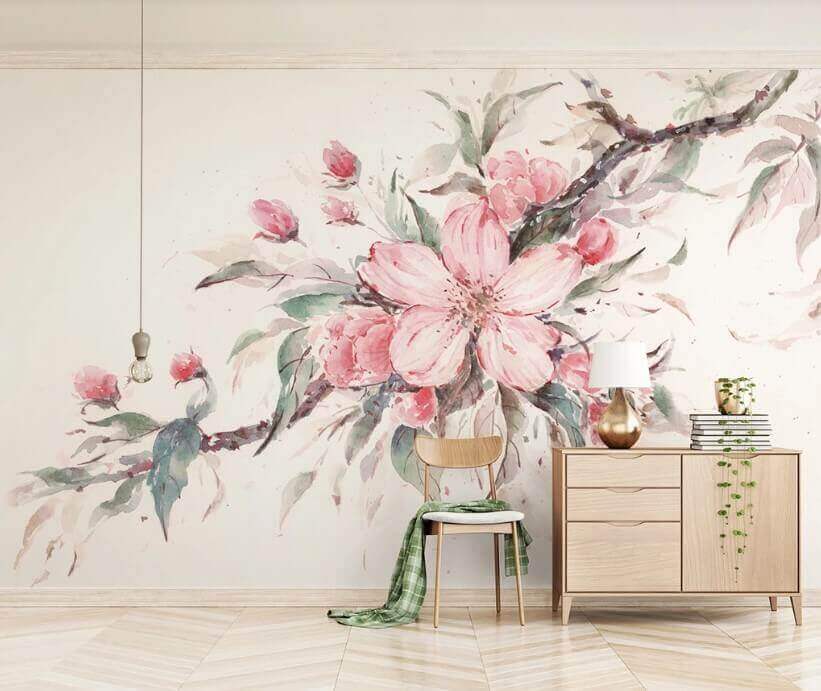 u29797pih1m - Painting of pink flowers on a branch - tegory