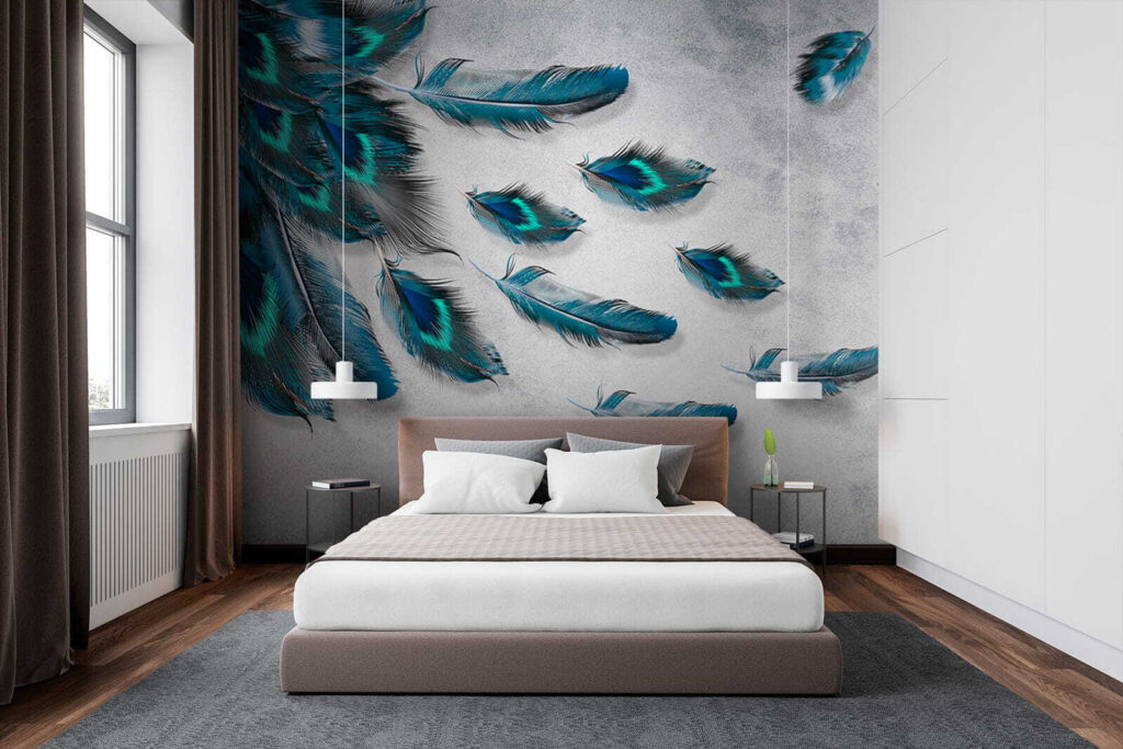 Group of blue feathers Group of blue feathers