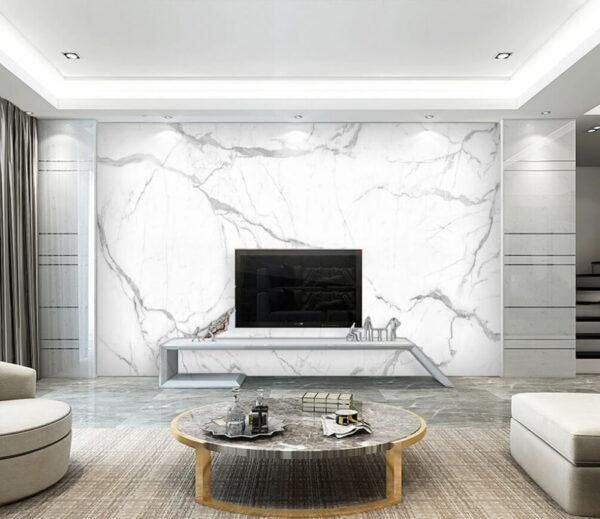 Wall murals White marble with cracks