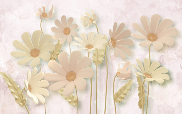 Group of flowers with leaves Group of flowers with leaves