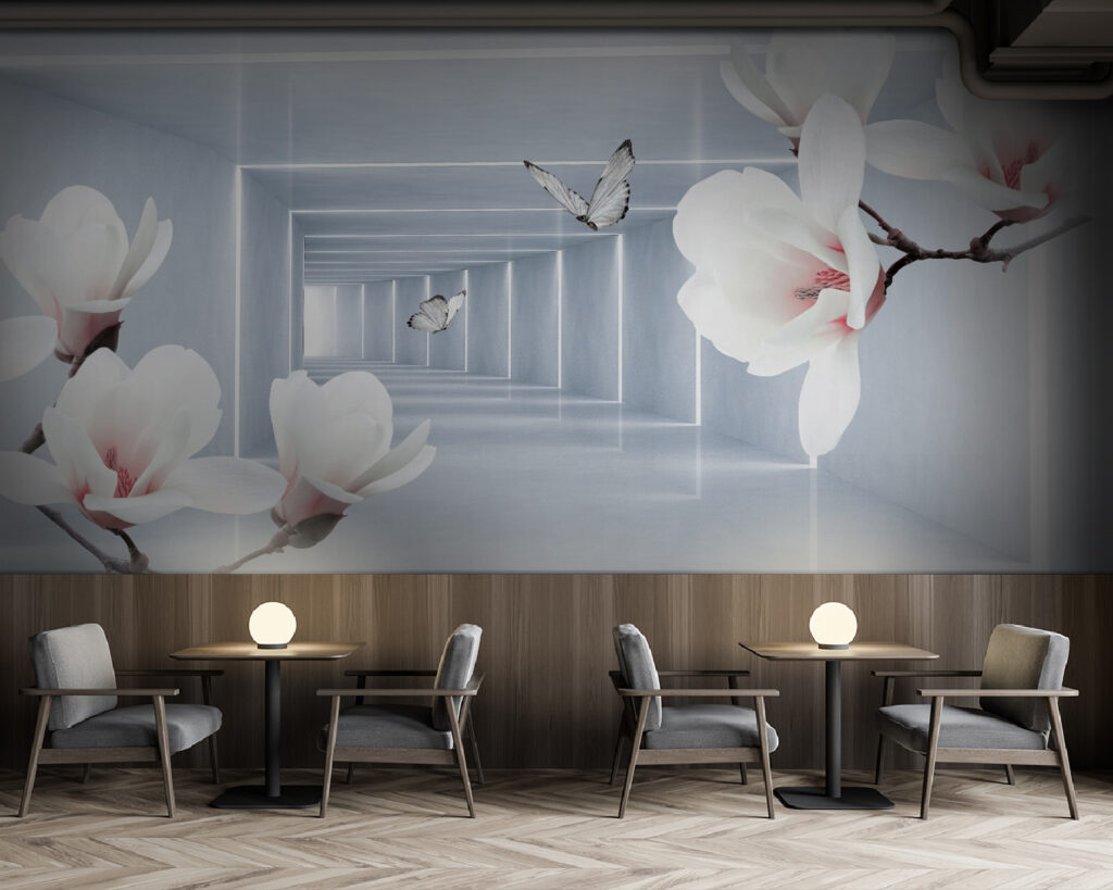 White flowers and butterflies in a room u35047piz137m 1024x819 - White flowers and butterflies in a room - tegory