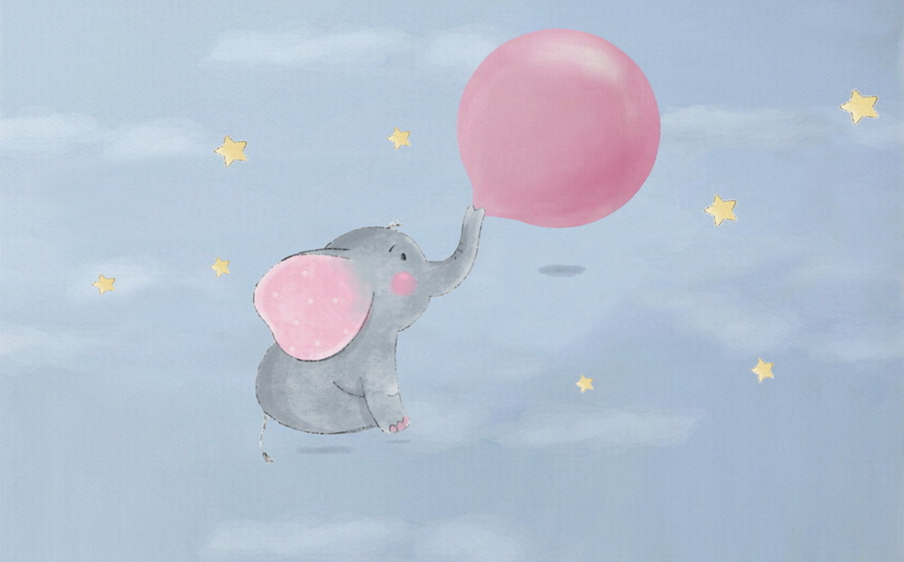 Cartoon of an elephant holding a balloon u41016p - Cartoon of an elephant holding a balloon - tegory