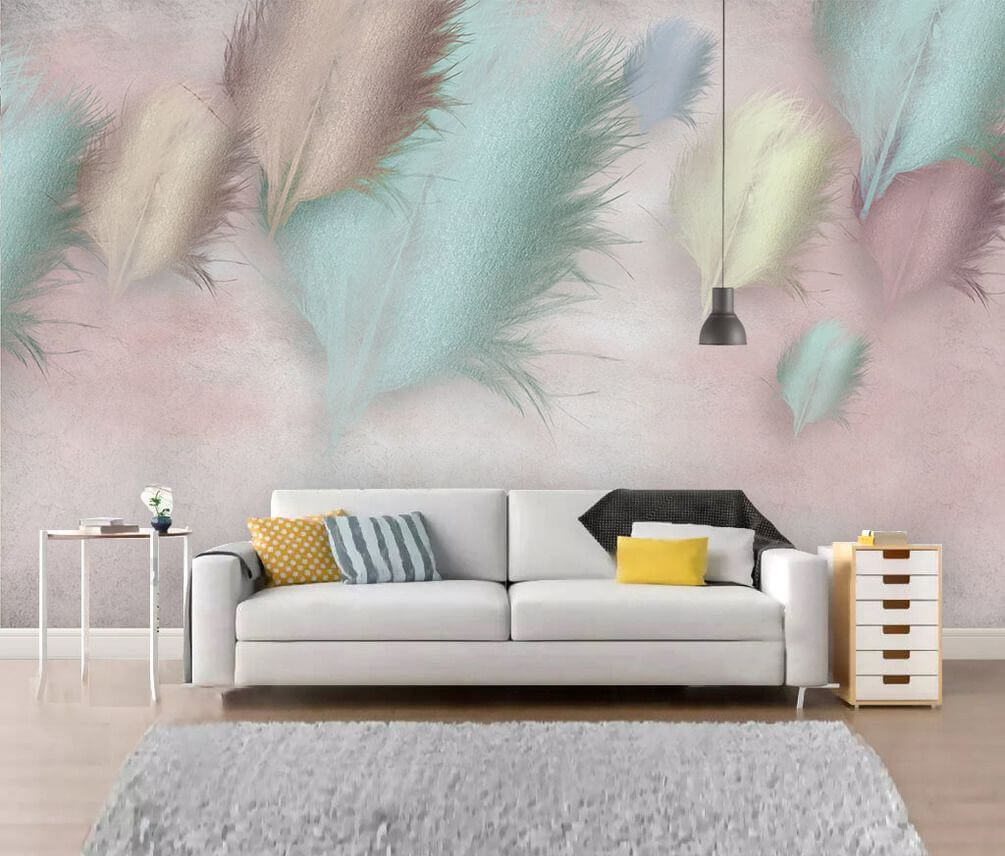 u41743pig1m - Group of feathers on a pink background - tegory