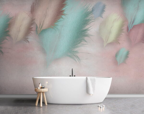 Group of feathers on a pink background u41743pit1 600x476 - Group of feathers on a pink background - tegory