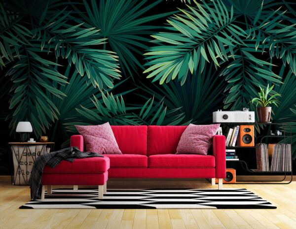 Tropical leaves on a dark background Tropical leaves on a dark background