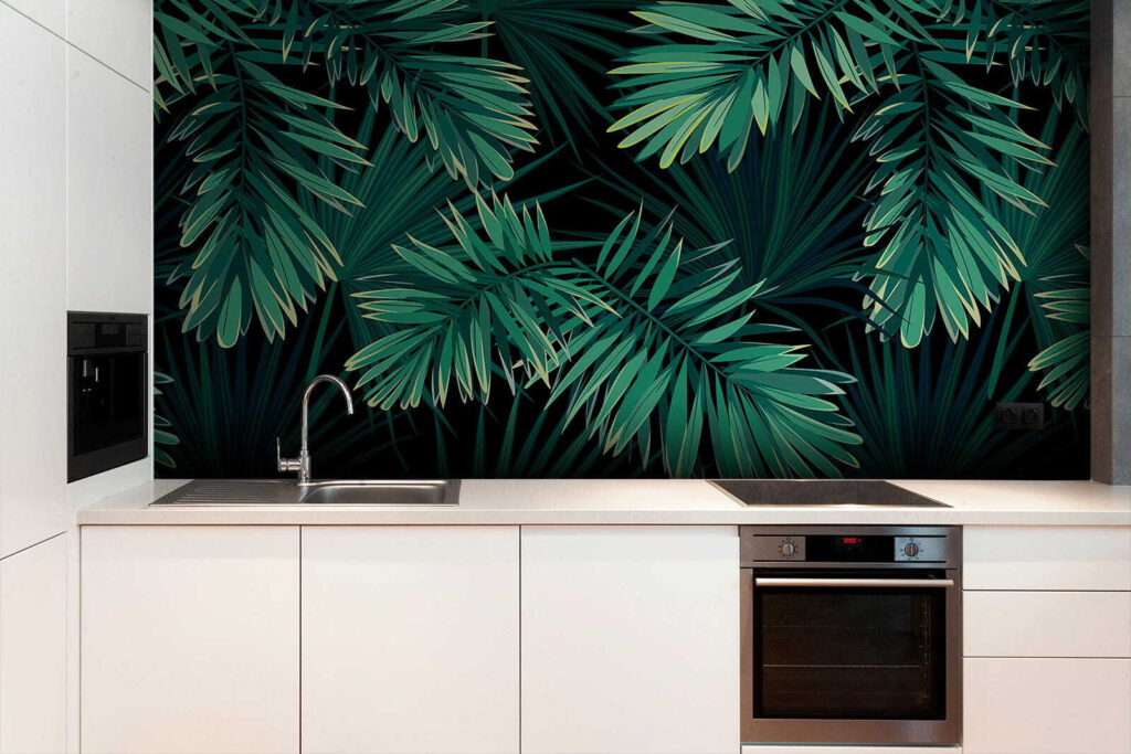 Tropical leaves on a dark background Tropical leaves on a dark background