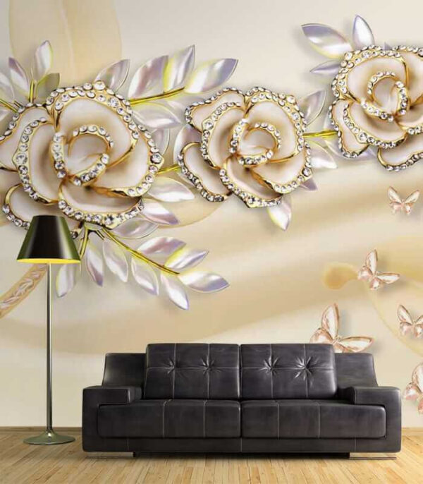 Elegant roses with delicate butterflies Elegant roses with delicate butterflies
