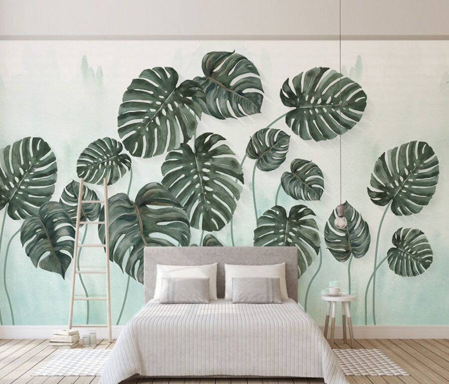 Group of leaves on a white background