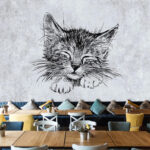 Wall murals Drawing of a cat