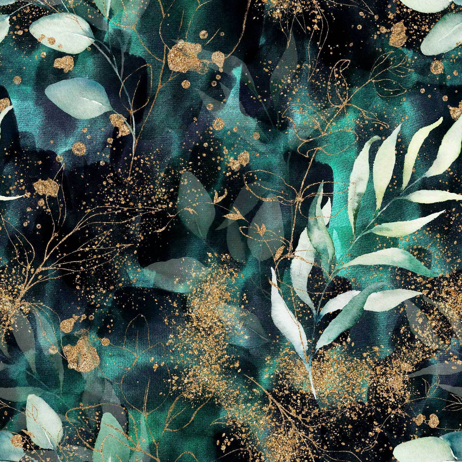 Elegant leaves in sparkling midnight hues