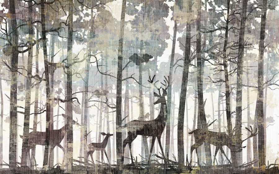 Group of deer in a forest Group of deer in a forest