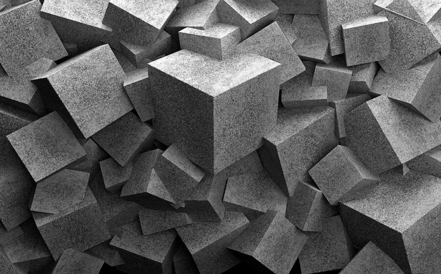 Wall murals Pile of grey cubes - Image 3