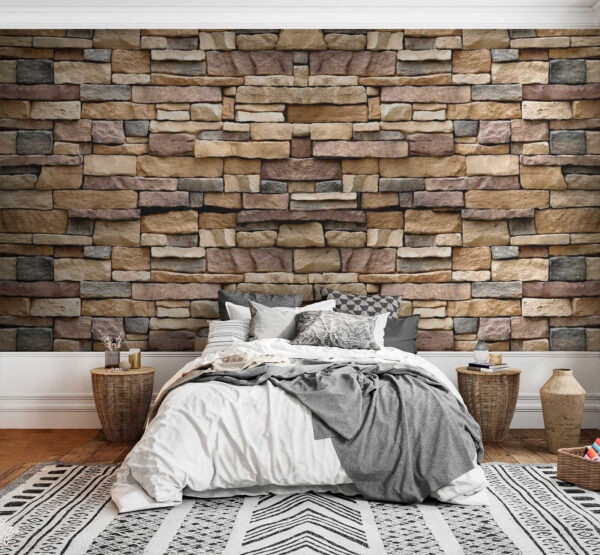 Textured stone wall design in layers. Textured stone wall design in layers.