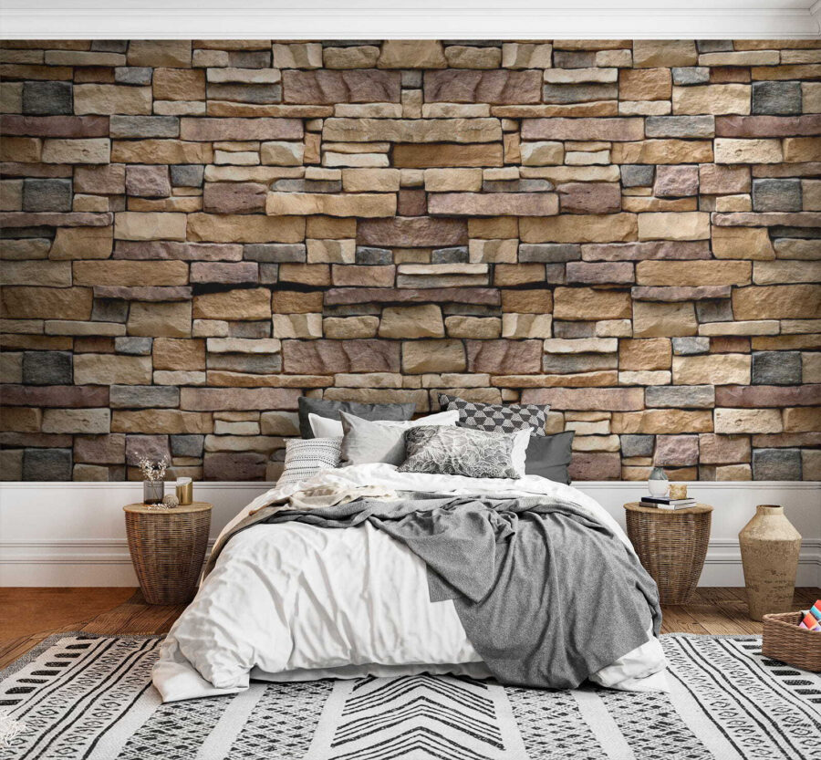Textured stone wall design in layers. Textured stone wall design in layers.