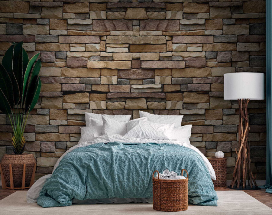 Textured stone wall design in layers. Textured stone wall design in layers.