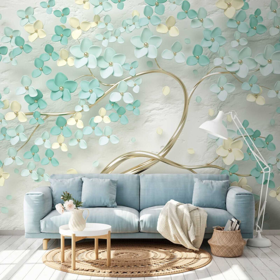 Tree with flowers and leaves