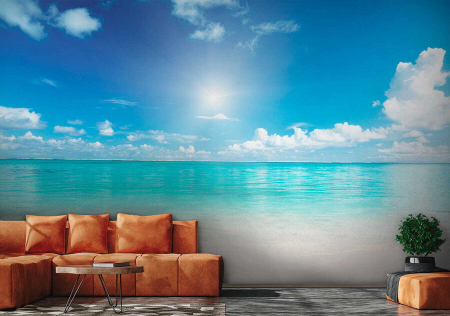Blue sky with clouds and a sandy beach Blue sky with clouds and a sandy beach