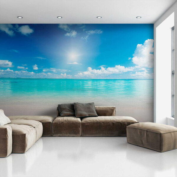Blue sky with clouds and a sandy beach Blue sky with clouds and a sandy beach