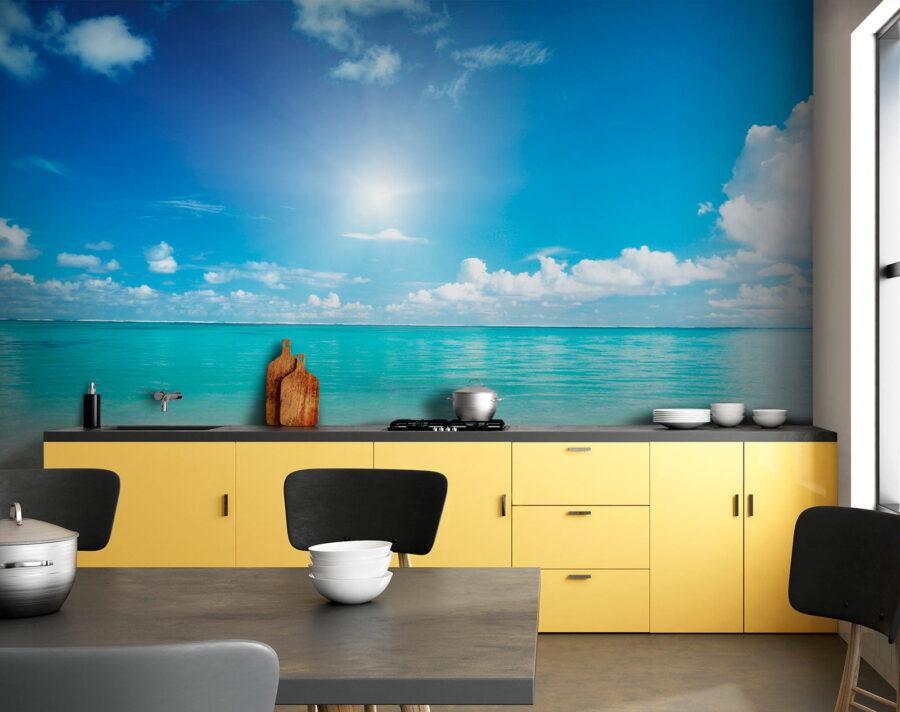 Blue sky with clouds and a sandy beach Blue sky with clouds and a sandy beach