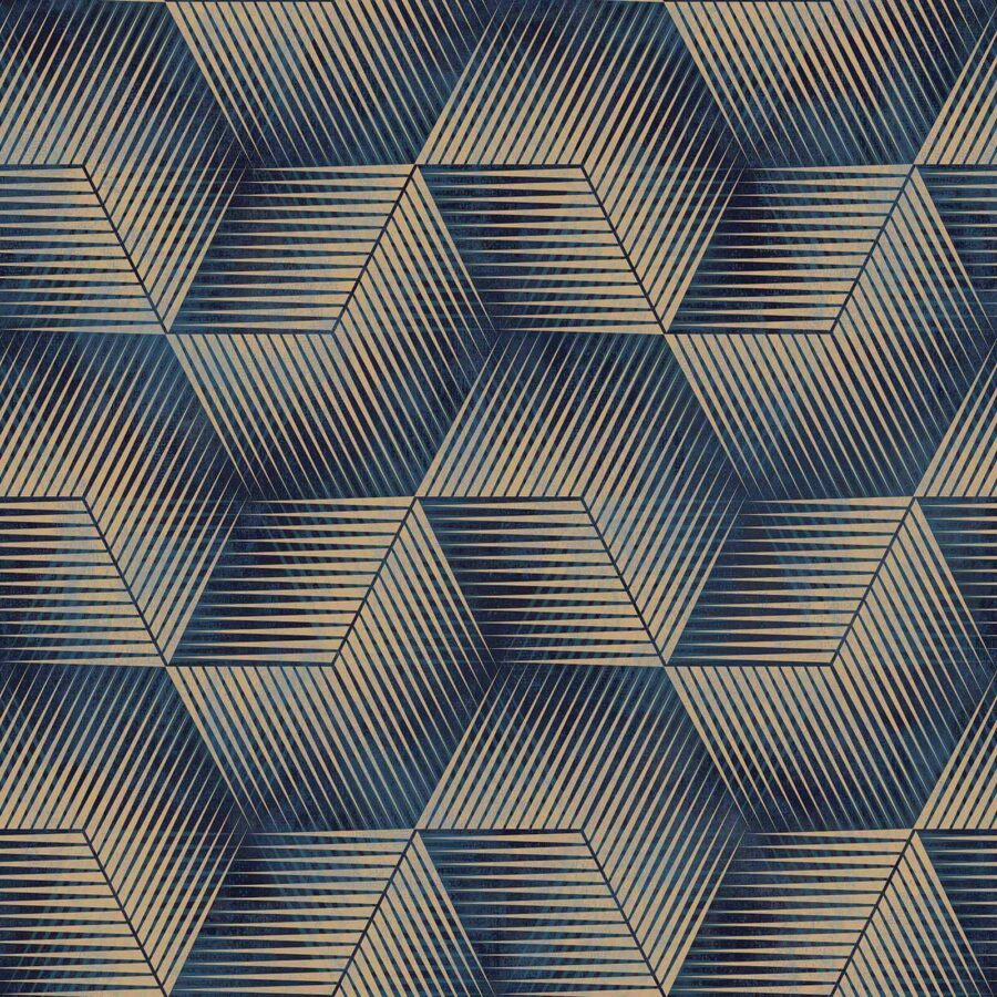 Pattern of blue and tan cubes